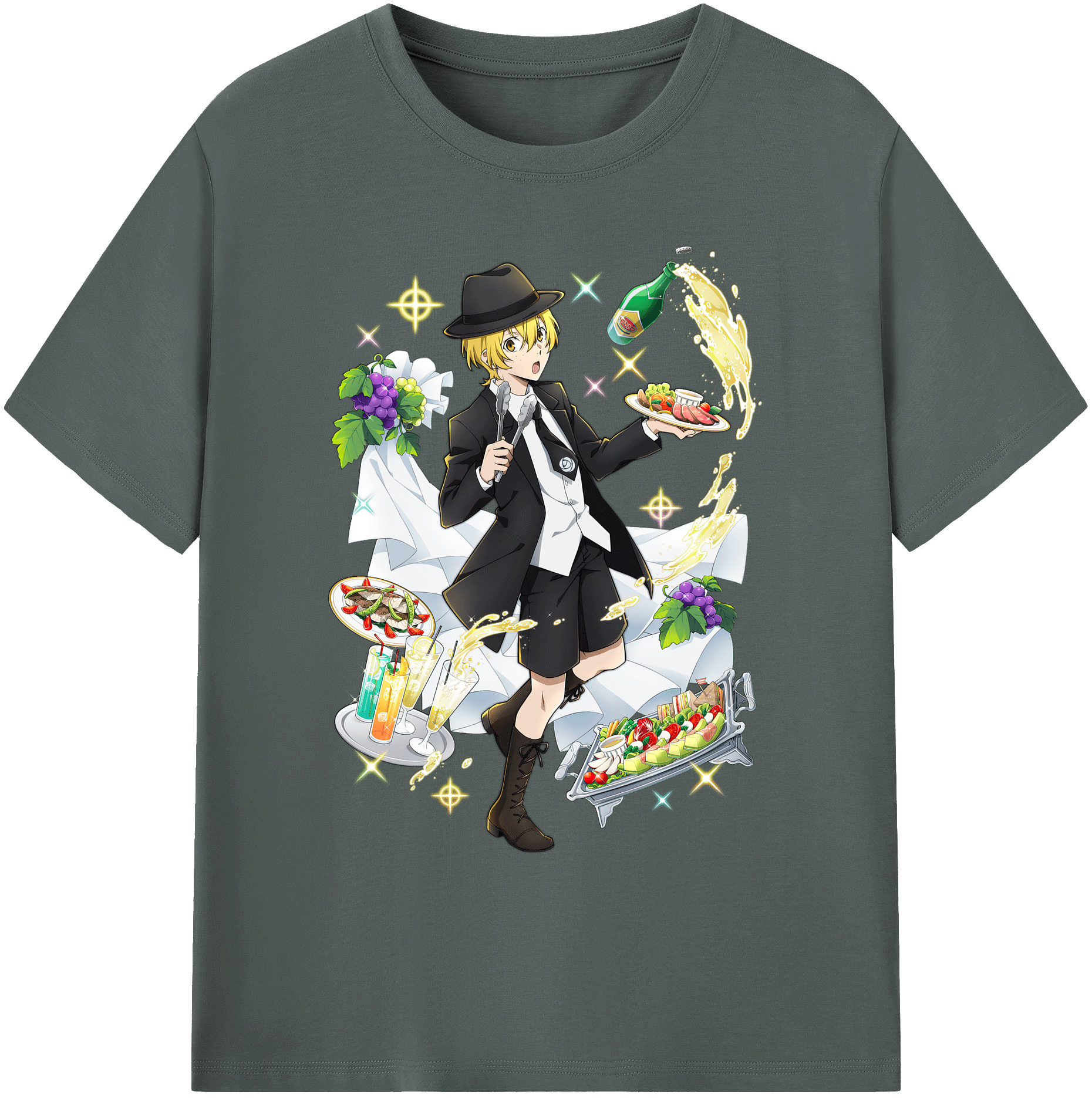 （画像用） 文豪ストレイドッグス Bungo Stray Dogs 綿100％ メンズ半袖Tシャツ｜肌触りやわらか＆通気性